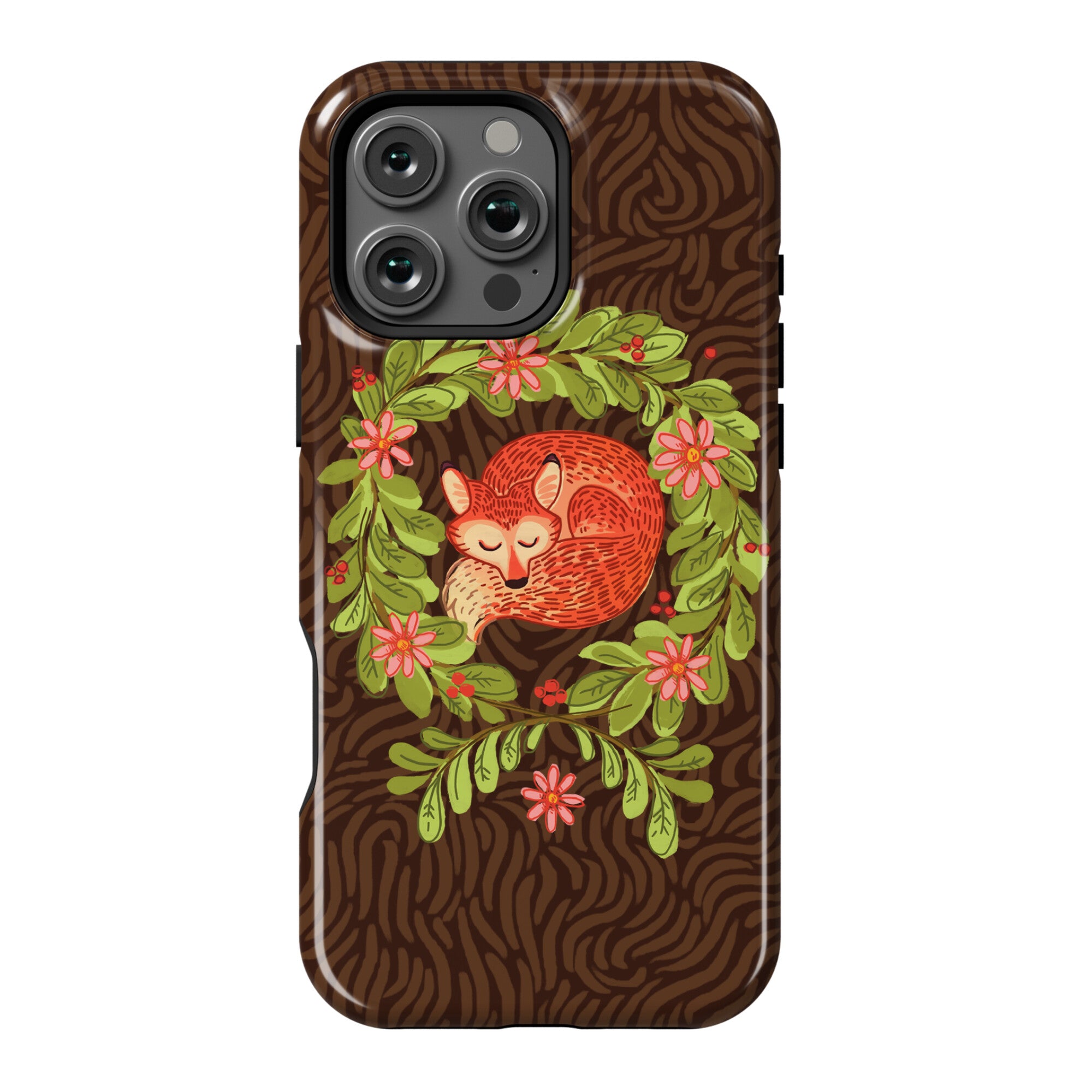 Sleeping Fox Wreath Phone Case